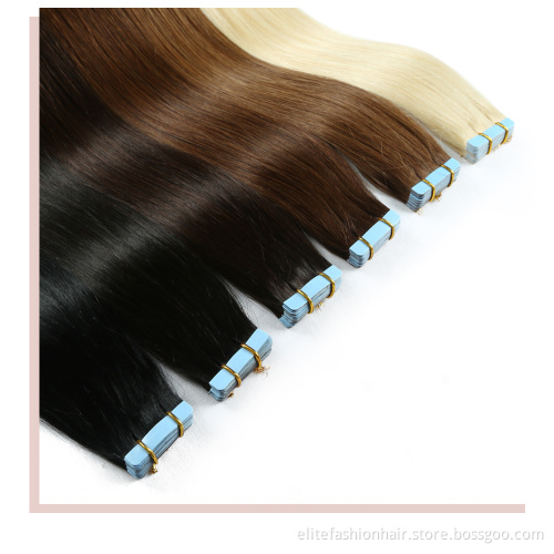 Hot sales high quality Double Drawn 100% Remy European Injection human hair extensions tape on hair Tape In Hair Extensions